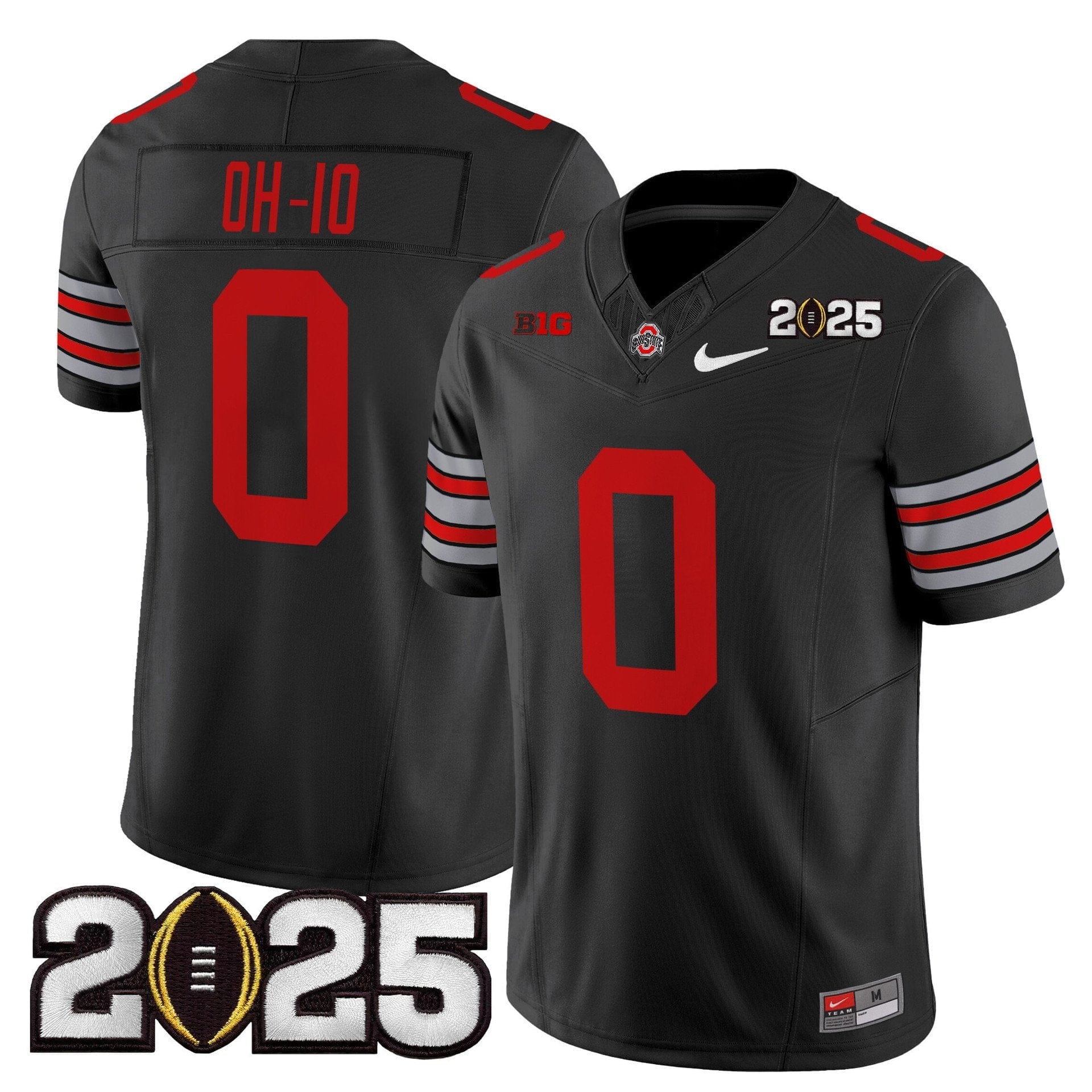 OH-IO Jersey #0 Ohio State Heritage Stripe 2025 CFP Final Stitched