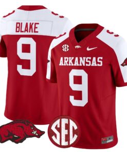 O Mega Blake Jersey 9 Arkansas Razorbacks Limited Stitched Cardinal Alter