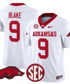 O Mega Blake Jersey 9 Arkansas Razorbacks Limited Stitched White edee836b 5e8f 4d99 913a dfd0b7d102b0