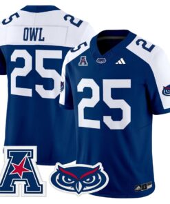 Owl Jersey 25 Florida Atlantic Owls 2025 All Stitched Blue Alter f7c246b8 7139 4739 a432 f9c56c374ad2