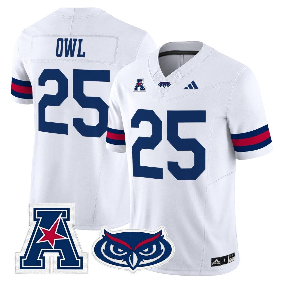 Owl Jersey #25 Florida Atlantic Owls 2025 All Stitched - Image 5
