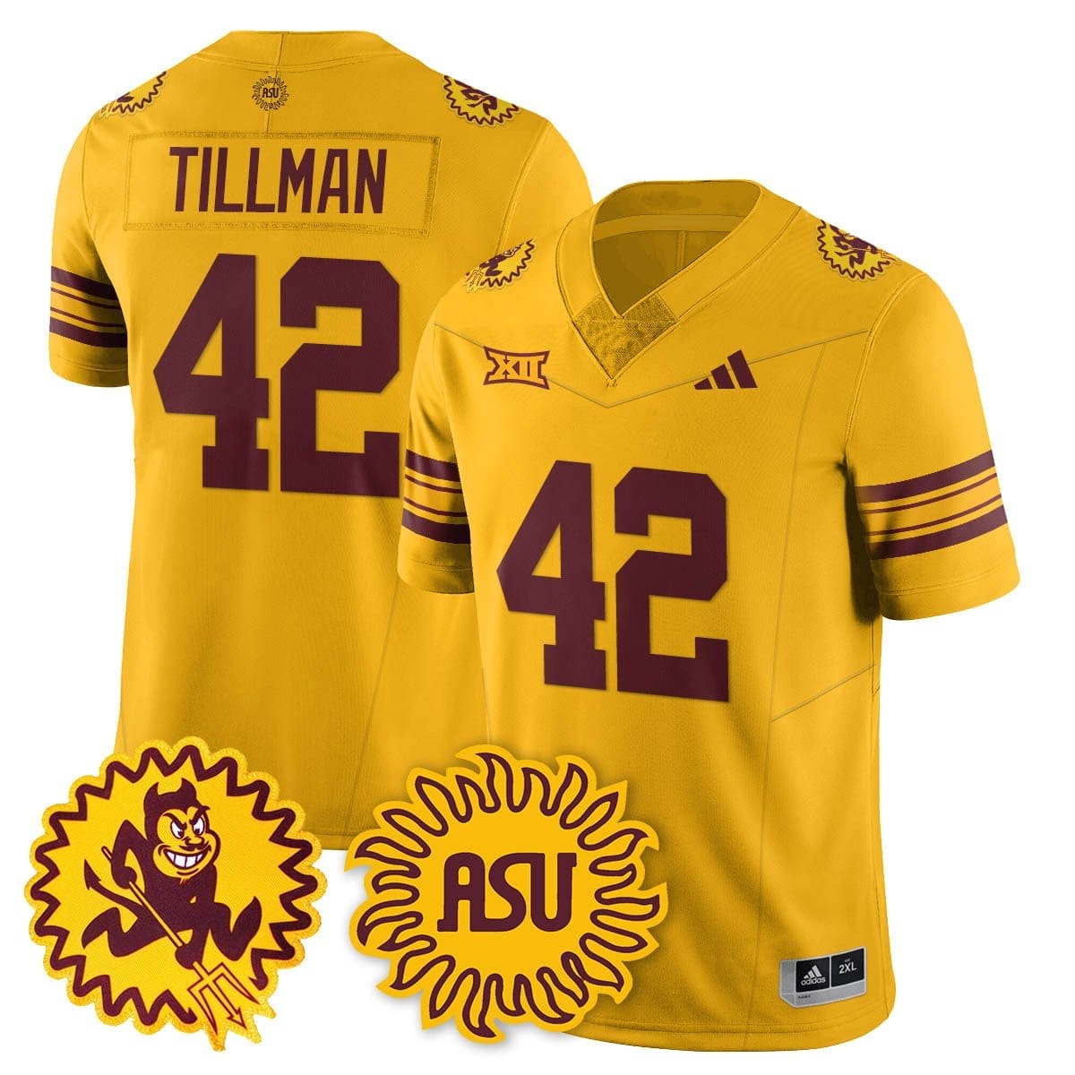 Pat Tillman Jersey #42 Arizona State Sun Devils 1975 Throwback Stitched 3 Pat Tillman Jersey #42 Arizona State Sun Devils 1975 Throwback Stitched - Image 3