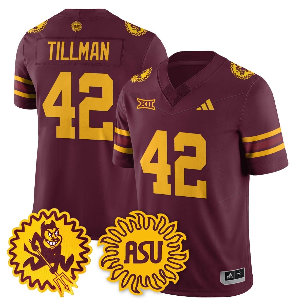 Pat Tillman Jersey #42 Arizona State Sun Devils 1975 Throwback Stitched 4 Pat Tillman Jersey #42 Arizona State Sun Devils 1975 Throwback Stitched - Image 4