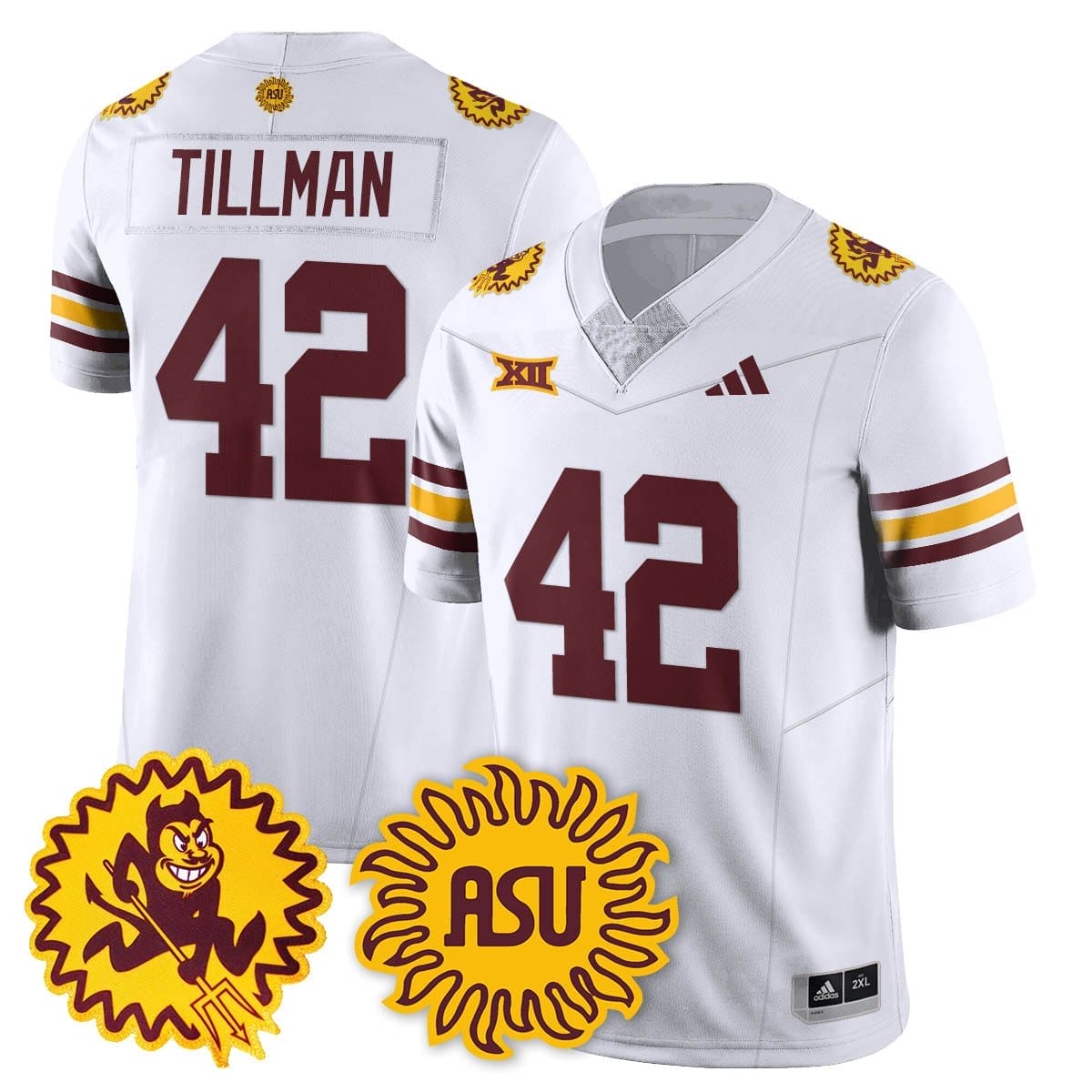Pat Tillman Jersey #42 Arizona State Sun Devils 1975 Throwback Stitched 2 Pat Tillman Jersey #42 Arizona State Sun Devils 1975 Throwback Stitched - Image 2