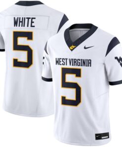 Pat White Jersey 5 West Virginia Mountaineers 2025 Limited Stitched White e378dd9b e326 4c90 a22f 36fc97b2b431