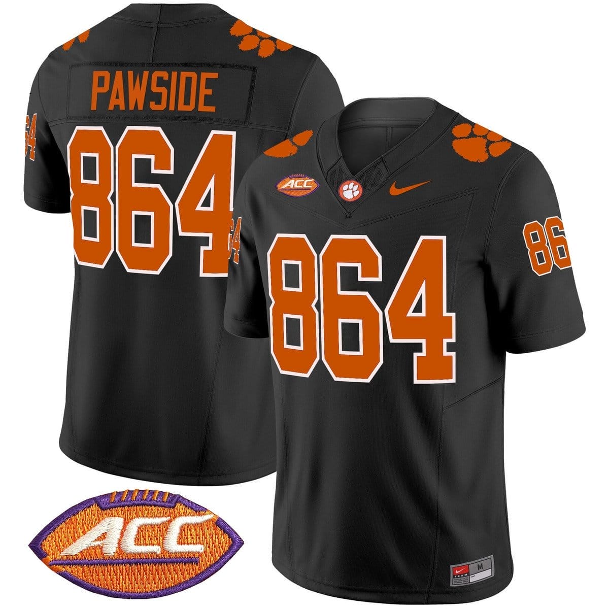 PawSide Jersey #864 Clemson Tigers 2025 Vapor Limited Stitched 1 PawSide Jersey #864 Clemson Tigers 2025 Vapor Limited Stitched
