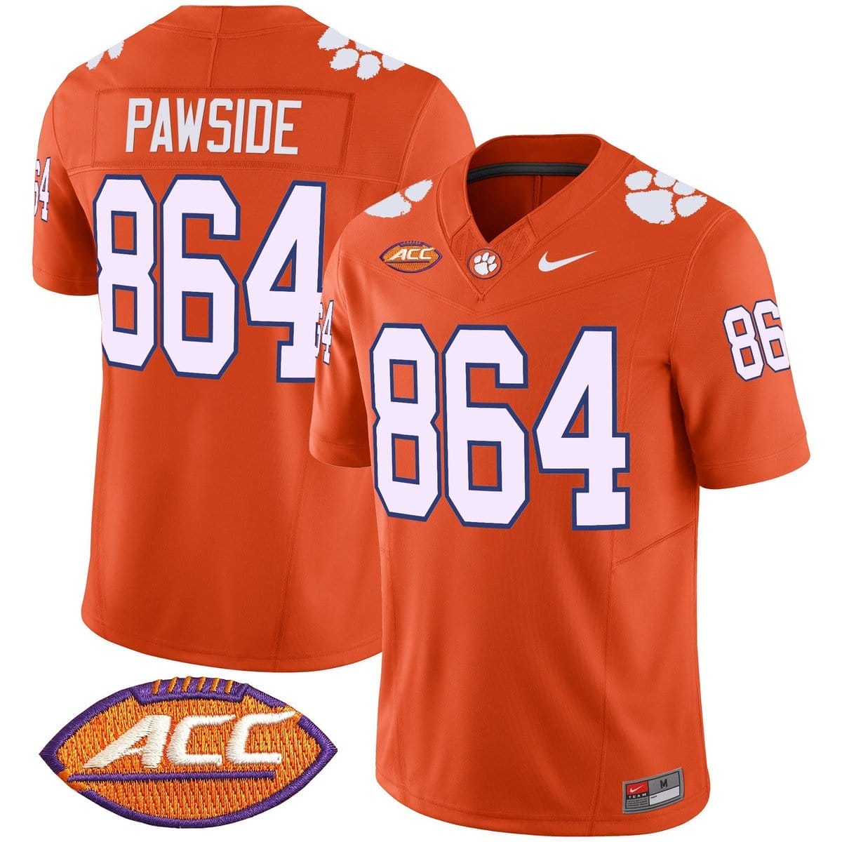 PawSide Jersey #864 Clemson Tigers 2025 Vapor Limited Stitched 5 PawSide Jersey #864 Clemson Tigers 2025 Vapor Limited Stitched - Image 5