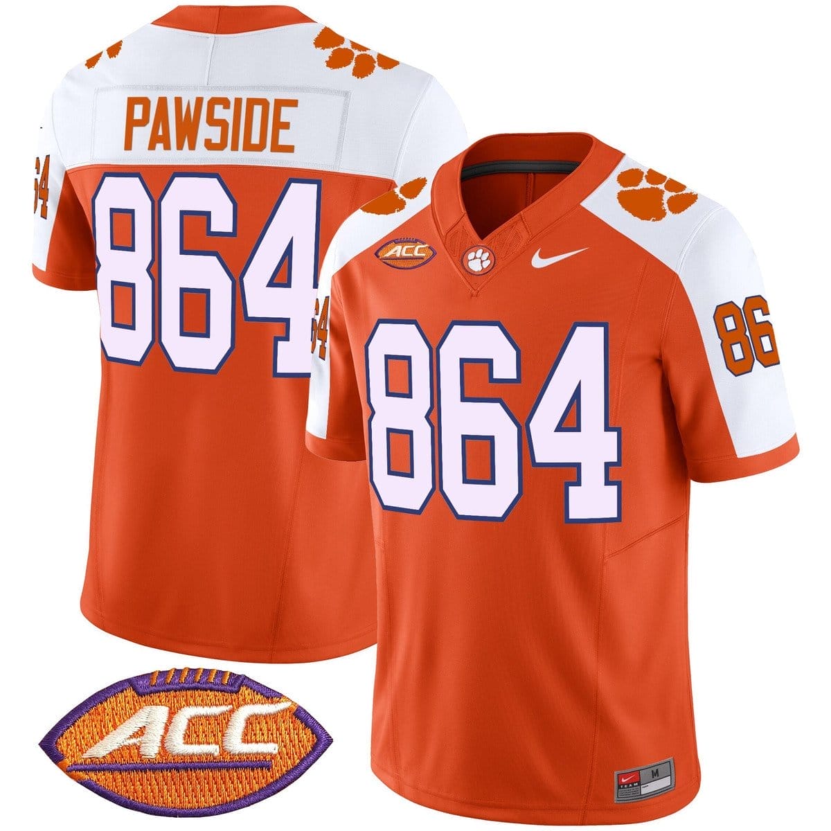 PawSide Jersey #864 Clemson Tigers 2025 Vapor Limited Stitched 4 PawSide Jersey #864 Clemson Tigers 2025 Vapor Limited Stitched - Image 4