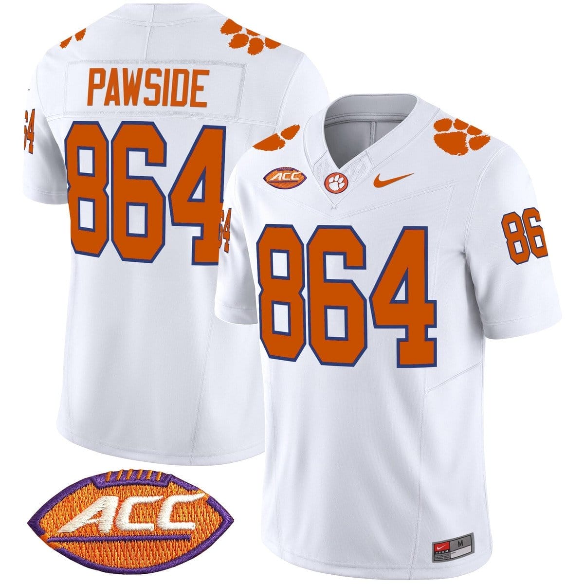 PawSide Jersey #864 Clemson Tigers 2025 Vapor Limited Stitched 2 PawSide Jersey #864 Clemson Tigers 2025 Vapor Limited Stitched - Image 2