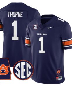 Payton Thorne Jersey 1 Auburn Tigers Alabama Patch Vapor Stitched Navy