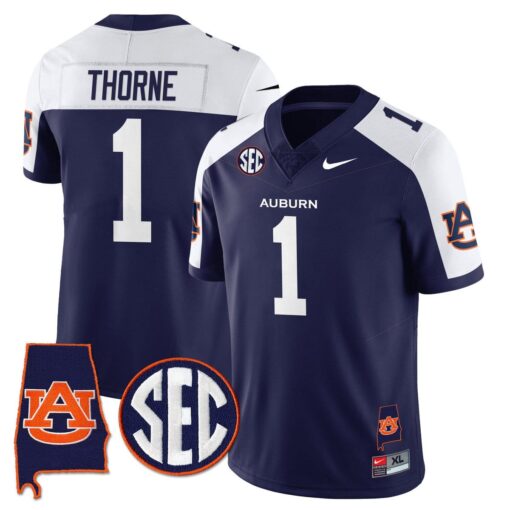 Payton Thorne Jersey #1 Auburn Tigers Alabama Patch Vapor Stitched