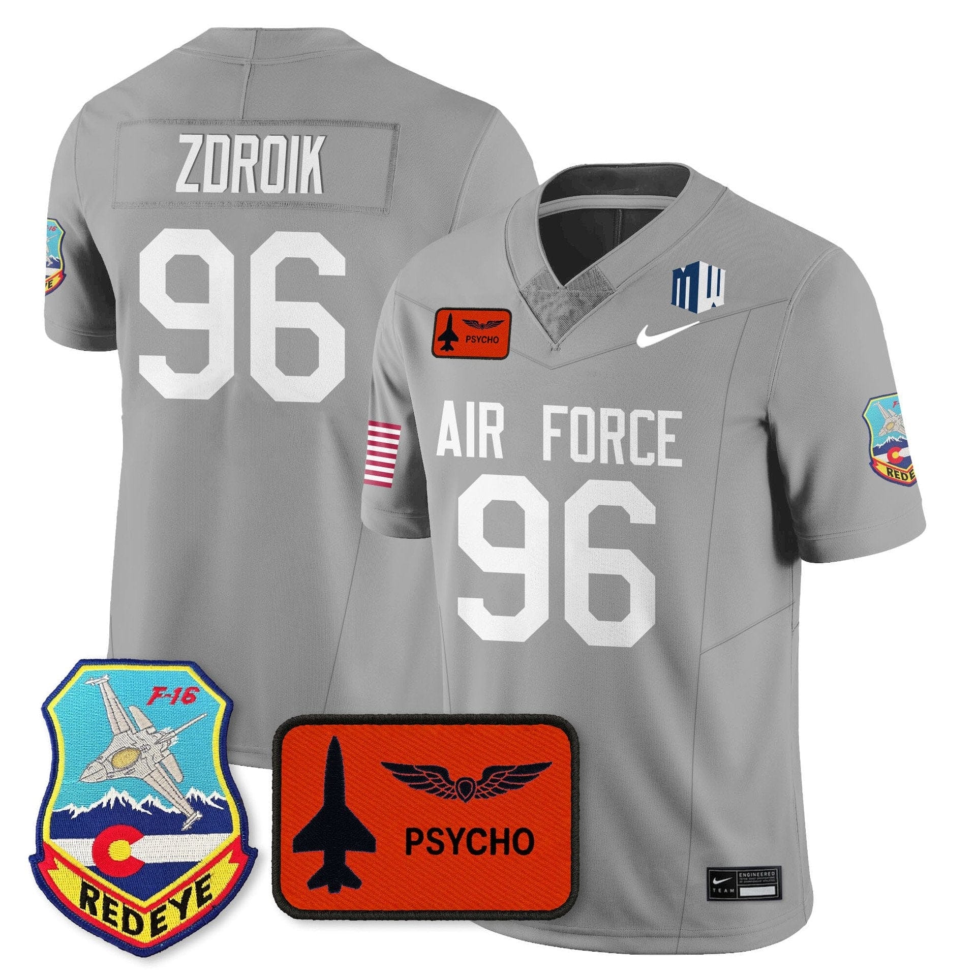 Payton Zdroik Jersey #96 Air Force 2025 Honor F-16 Stitched 3 Payton Zdroik Jersey #96 Air Force 2025 Honor F-16 Stitched - Image 3