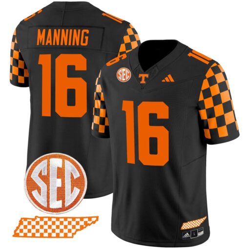 Peyton Manning Jersey #16 Tennessee Vols Rebrand 2026 Checkerboard