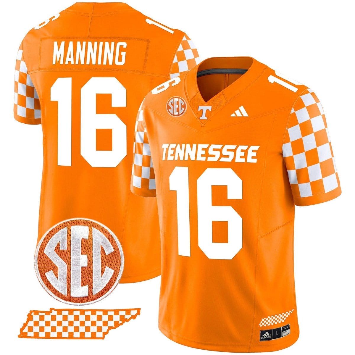 Peyton Manning Jersey #16 Tennessee Vols Rebrand 2026 Checkerboard - Image 5