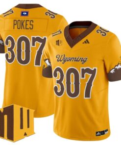 Pokes Jersey 307 Wyoming Cowboys 2025 Vapor Limited Stitched Gold Limited