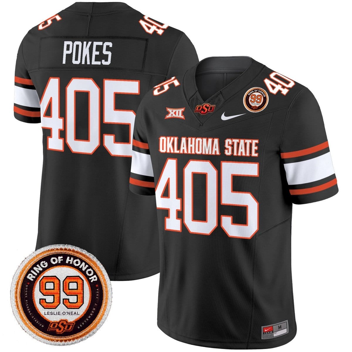 Pokes Jersey #405 Oklahoma State Cowboys 2025 Leslie O'neal Patch 1 Pokes Jersey #405 Oklahoma State Cowboys 2025 Leslie O'neal Patch