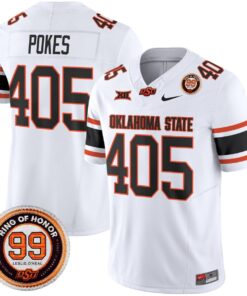 Alternative view of Pokes Jersey #405 Oklahoma State Cowboys 2025 Leslie O'neal Patch