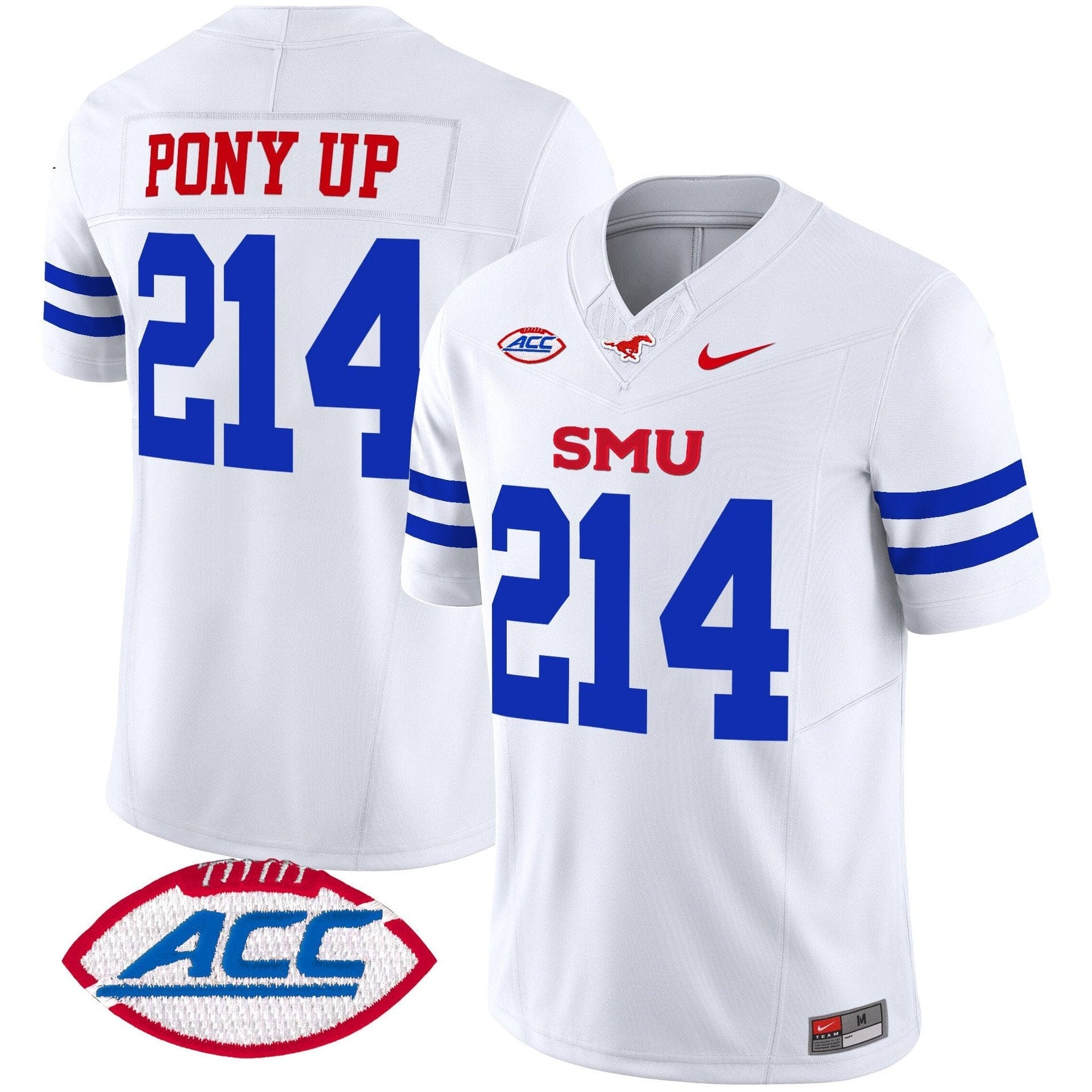 Pony Up Jersey #214 SMU Mustangs 2025 Vapor Limited Stitched