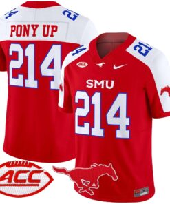 Pony Up Jersey 214 SMU Mustangs 2025 Vapor Limited Stitched Red Alter 550e6577 8810 42e7 9519 021ab0aaef55