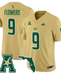 Quinton Flowers Jersey 9 South Florida Bulls 2025 Limited Stitched Gold