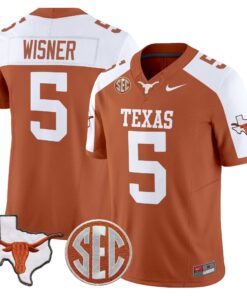 Quintrevion Wisner Jersey 5 Texas Longhorns 2025 State Map SEC Patch Orange Alter 59b5df98 0c01 4619 9c73 3644a180912d