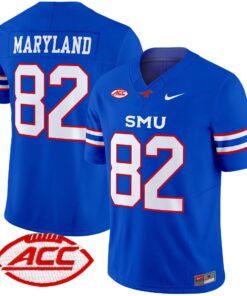 RJ Maryland Jersey 82 SMU Mustangs 2025 Vapor Limited Stitched Blue