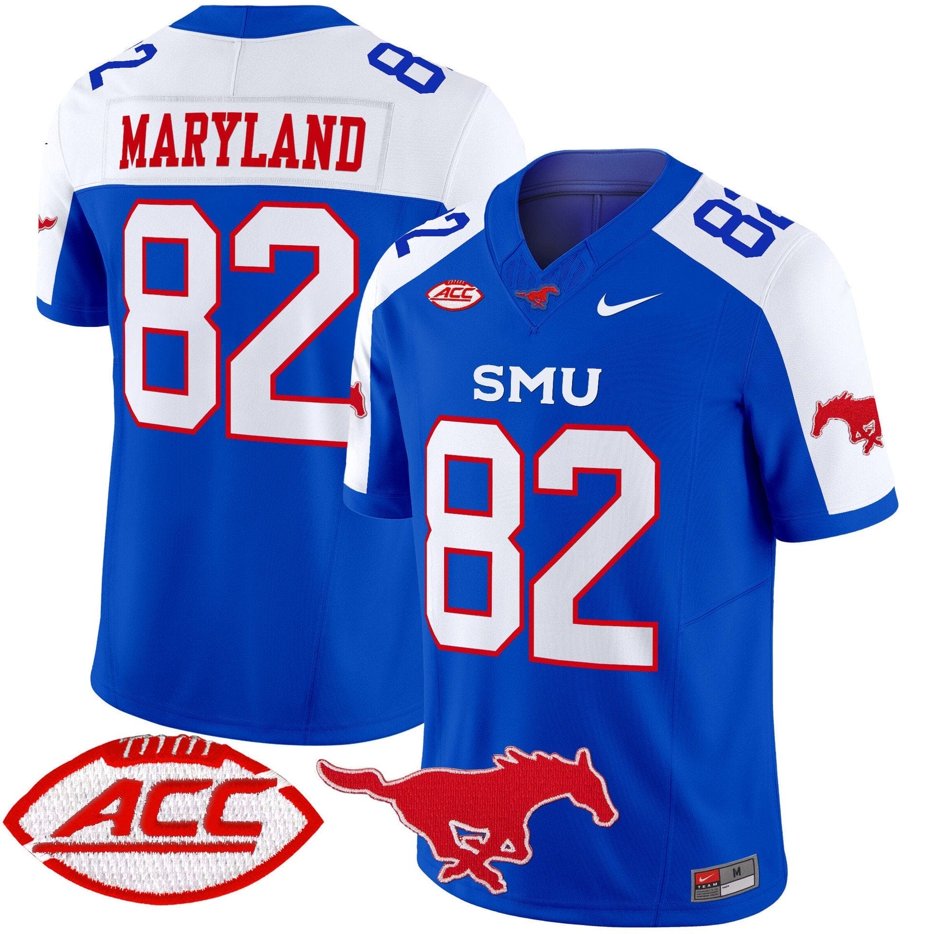 RJ Maryland Jersey #82 SMU Mustangs 2025 Vapor Limited Stitched - Image 5