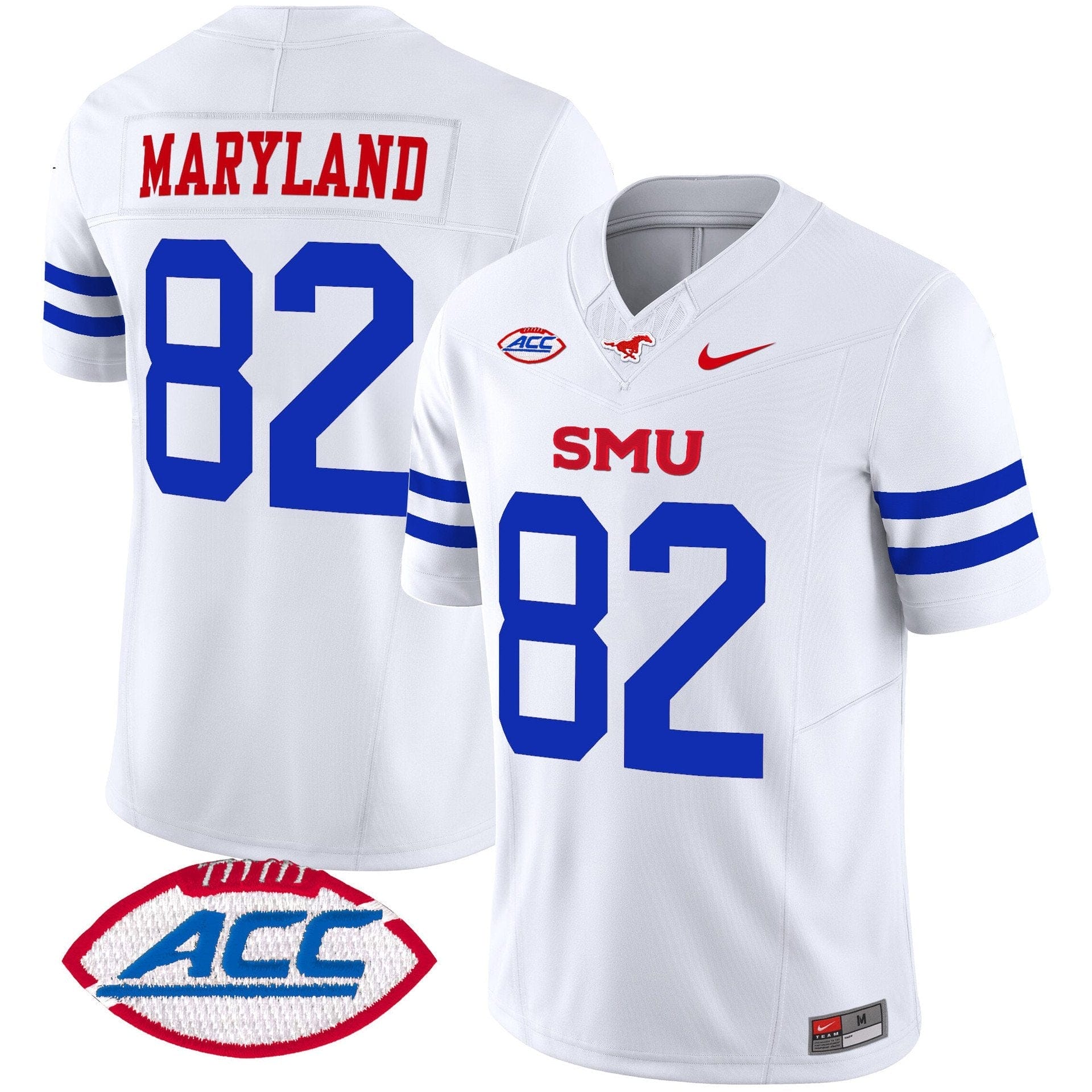 RJ Maryland Jersey #82 SMU Mustangs 2025 Vapor Limited Stitched