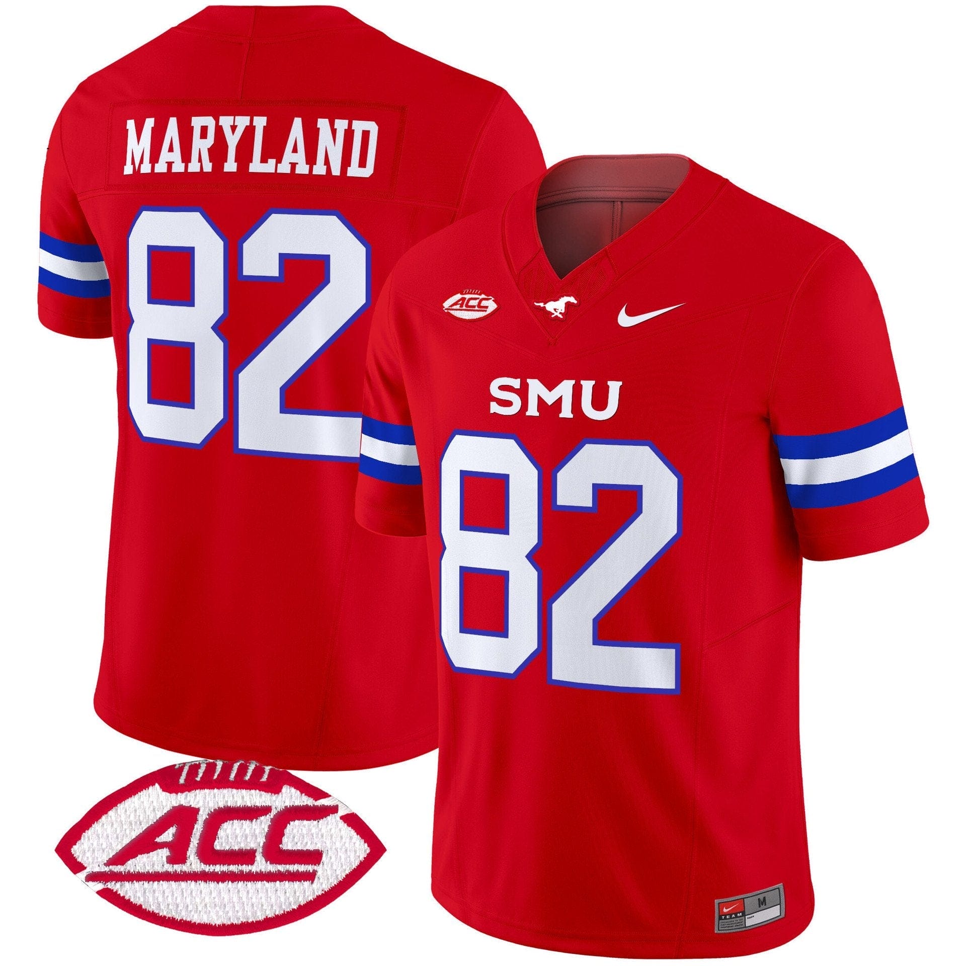 RJ Maryland Jersey #82 SMU Mustangs 2025 Vapor Limited Stitched - Image 4