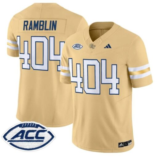 Ramblin Jersey #404 Georgia Tech Yellow Jackets 2025 Vapor Stitched - Image 3