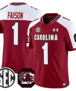 Rahsul Faison Jersey 1 South Carolina Gamecocks 2025 Stitched Garnet Alternate
