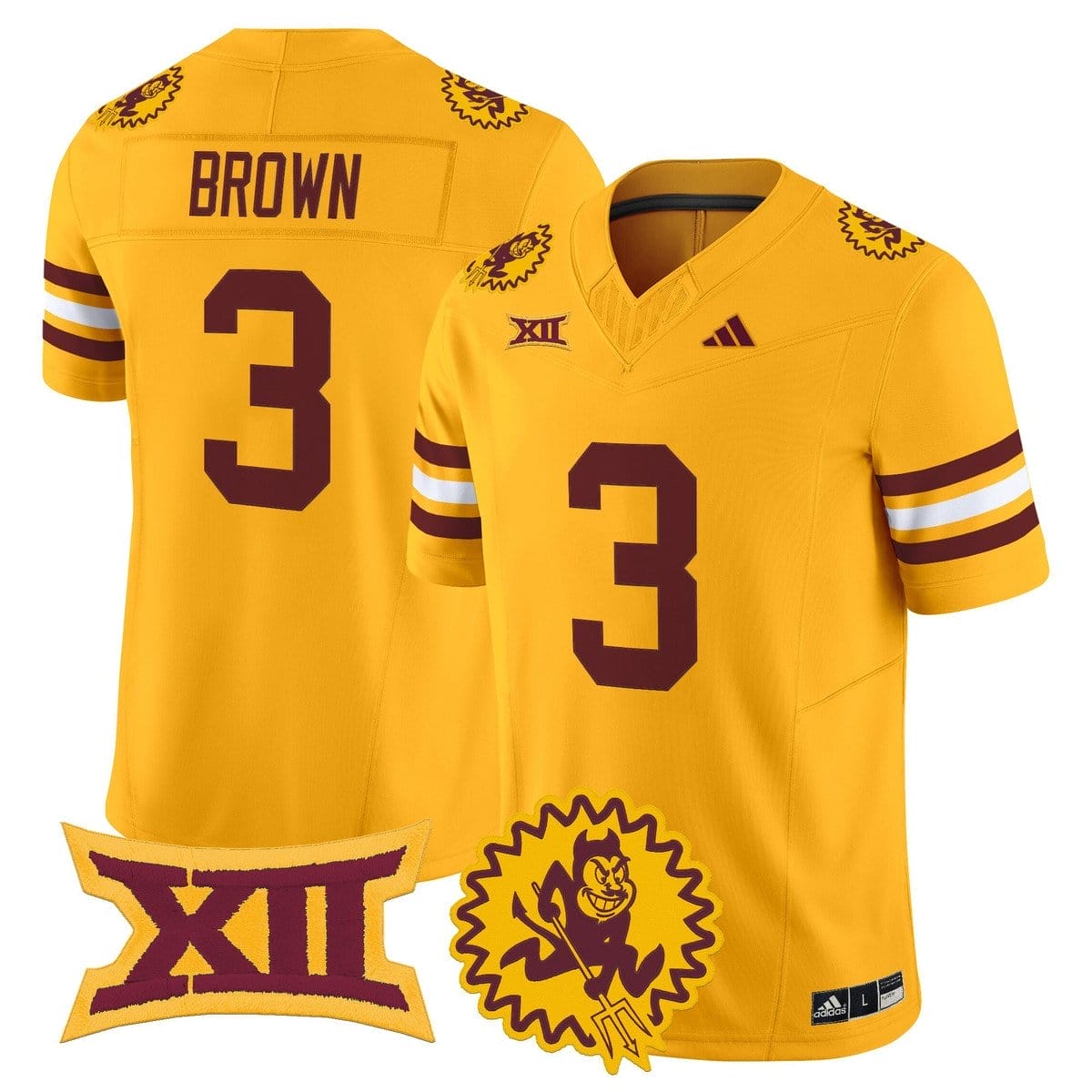 Raleek Brown Jersey #3 Arizona State Sun Devils 1975 Throwback Stitched