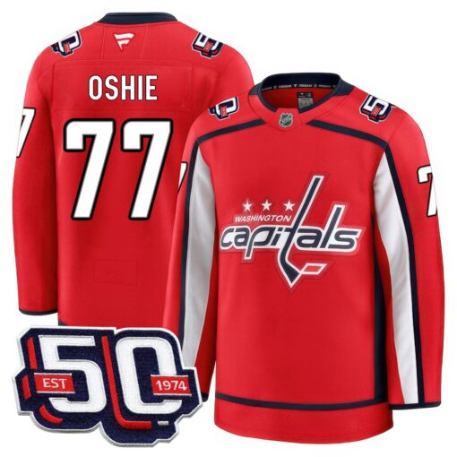 Men Washington Capitals 50th Anniversary Premium Jersey - All Stitched - Image 25