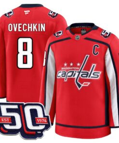 Alternative view of Men Washington Capitals 50th Anniversary Premium Jersey - All Stitched