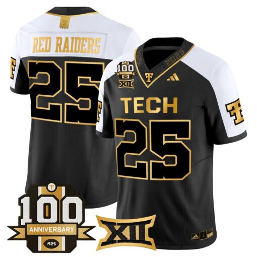 Red Raiders Jersey #25 Texas Tech 2025 100th Anniversary Stitched