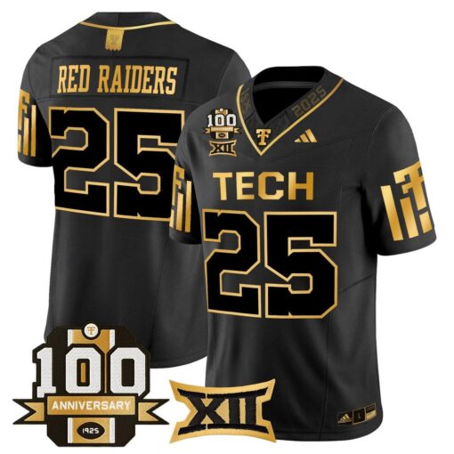 Red Raiders Jersey #25 Texas Tech 2025 100th Anniversary Stitched - Image 2