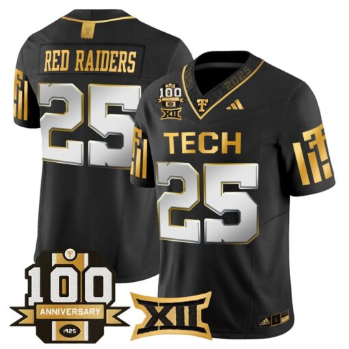 Red Raiders Jersey #25 Texas Tech 2025 100th Anniversary Stitched - Image 3
