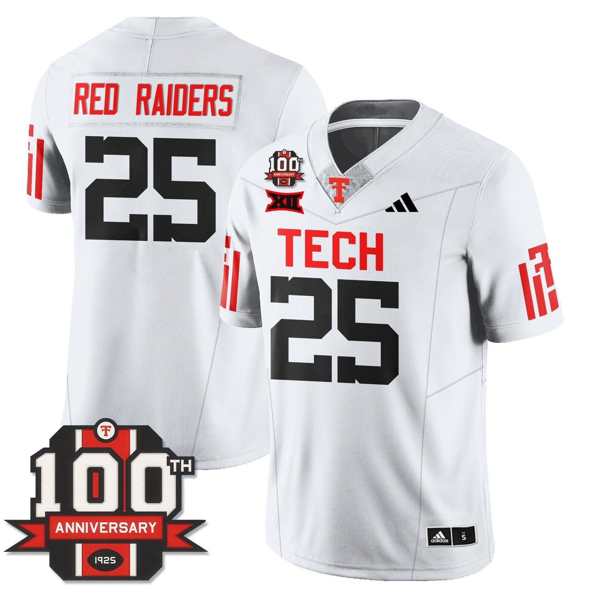 Red Raiders Jersey #25 Texas Tech Football 100th Anniversary Stitched - Image 2