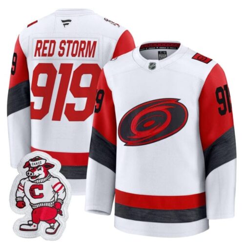 Red Storm Jersey #919 Carolina Hurricanes 2025 - 26 Premium Stitched - Image 3