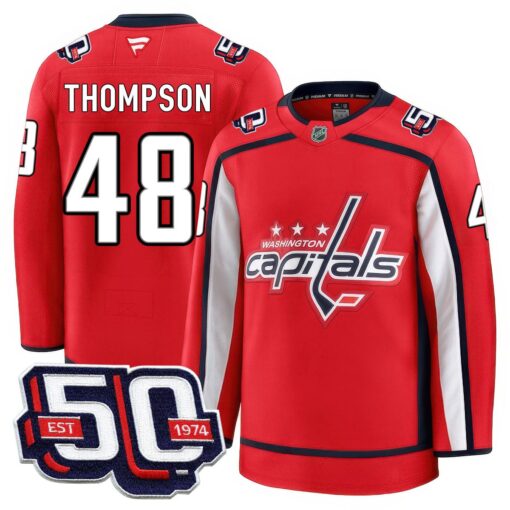 Men Washington Capitals 50th Anniversary Premium Jersey - All Stitched - Image 3