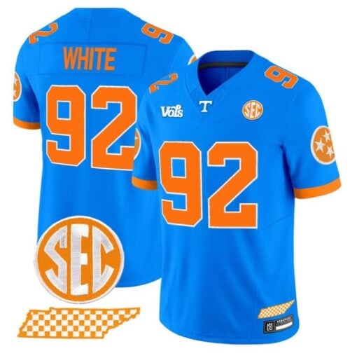 Reggie White Jersey #92 Tennessee Volunteers Blue Blaze Edition Stitched