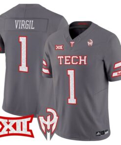 Alternative view of Reggie Virgil Jersey #1 Texas Tech Red Raiders Too Cold Vapor Stitched