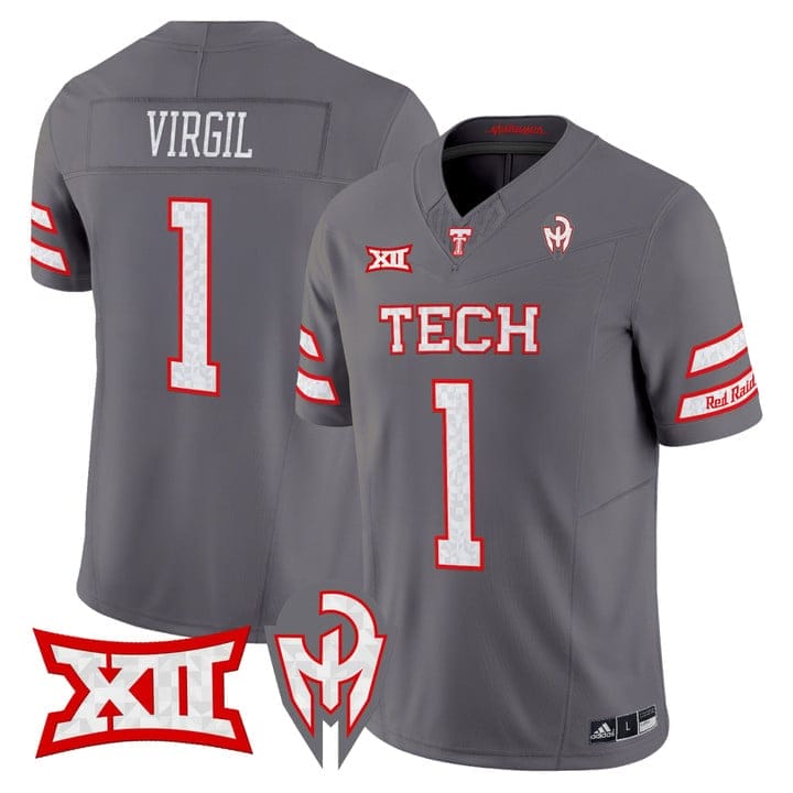 Reggie Virgil Jersey #1 Texas Tech Red Raiders Too Cold Vapor Stitched 2 Reggie Virgil Jersey #1 Texas Tech Red Raiders Too Cold Vapor Stitched - Image 2