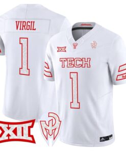 Alternative view of Reggie Virgil Jersey #1 Texas Tech Red Raiders Too Cold Vapor Stitched