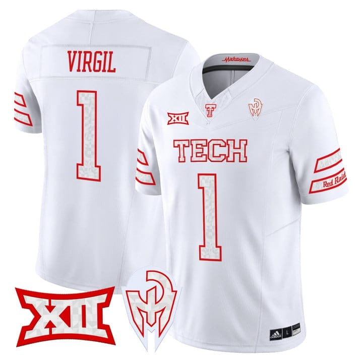 Reggie Virgil Jersey #1 Texas Tech Red Raiders Too Cold Vapor Stitched 4 Reggie Virgil Jersey #1 Texas Tech Red Raiders Too Cold Vapor Stitched - Image 4