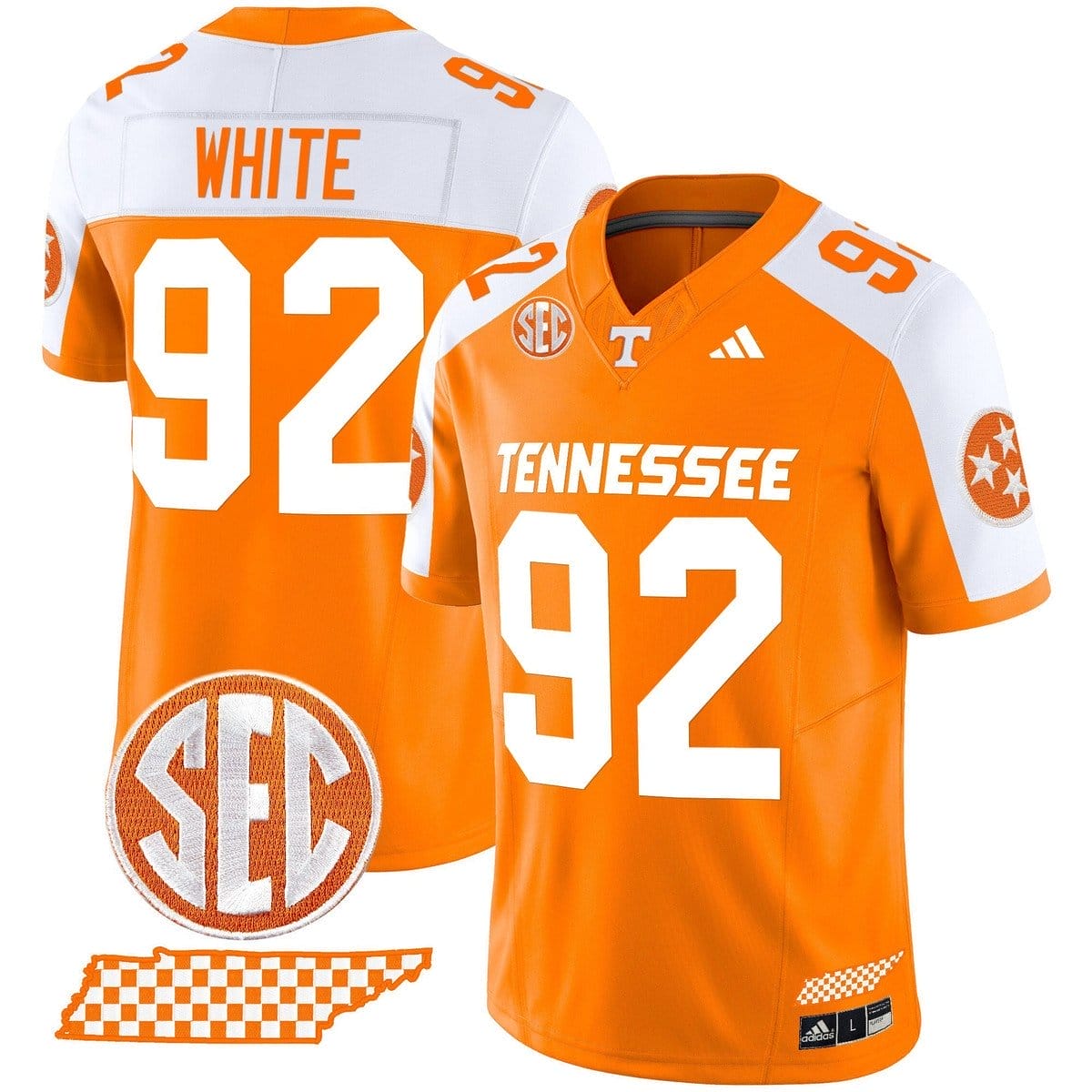 Reggie White Jersey #92 Tennessee Vols Rebrand 2026 Checkerboard 4 Reggie White Jersey #92 Tennessee Vols Rebrand 2026 Checkerboard - Image 4