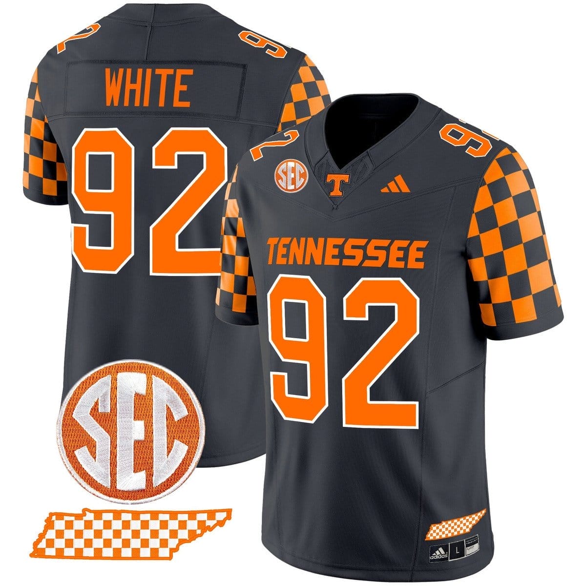 Reggie White Jersey #92 Tennessee Vols Rebrand 2026 Checkerboard 3 Reggie White Jersey #92 Tennessee Vols Rebrand 2026 Checkerboard - Image 3