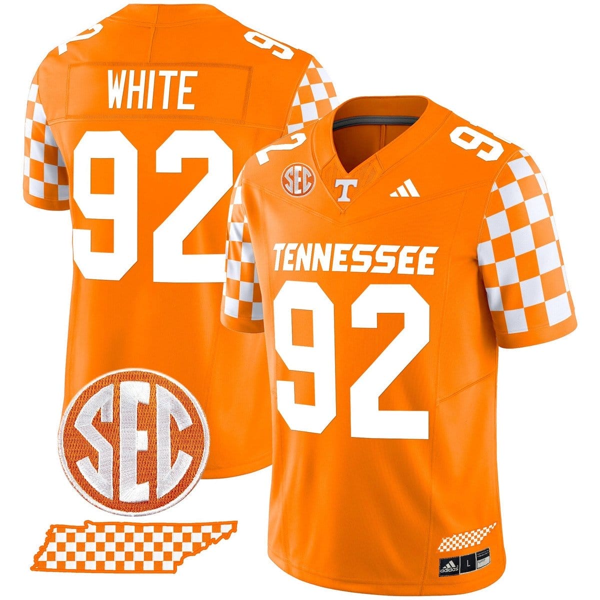 Reggie White Jersey #92 Tennessee Vols Rebrand 2026 Checkerboard 5 Reggie White Jersey #92 Tennessee Vols Rebrand 2026 Checkerboard - Image 5