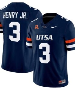 Robert Henry Jr Jersey 3 UTSA Roadrunners 2025 Vapor Limited Stitched Navy