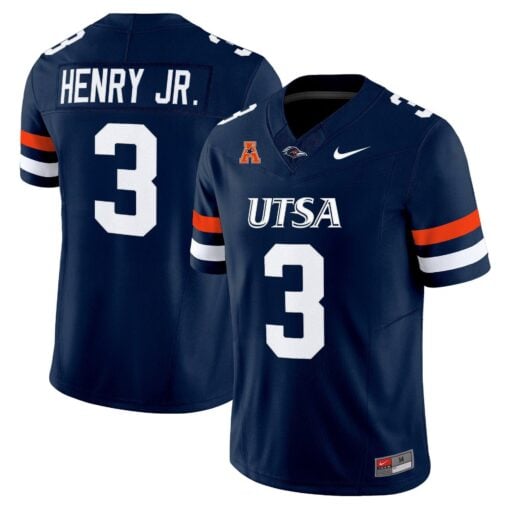 Robert Henry Jr Jersey #3 UTSA Roadrunners 2025 Vapor Limited Stitched - Image 2